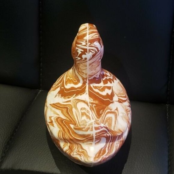 Originals By G. Green Duck Figurine Kansas Clay Brown White Swirled 6"x3… - Picture 4 of 9